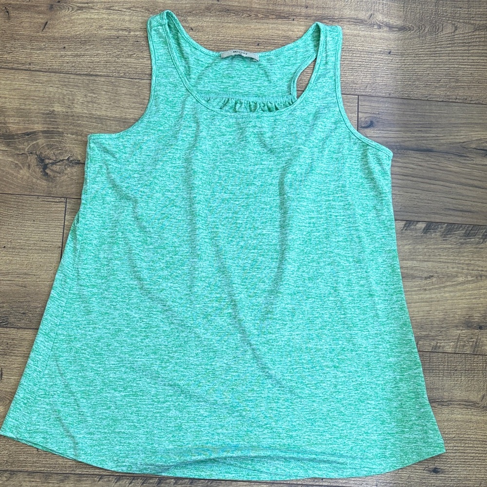 Green Sleeveless Relaxed Tank Top